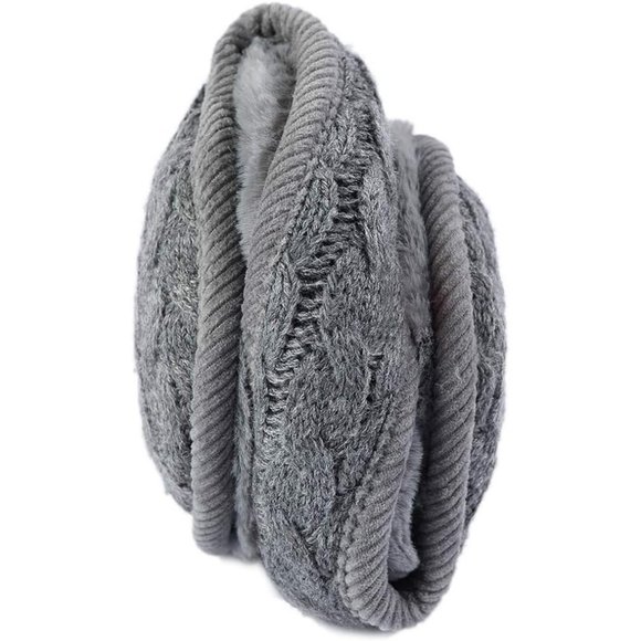 Unisex A-pink Warm Knit Cashmere Adjustable Wrap Outdoor Fur Earwarmer - Picture 3 of 6